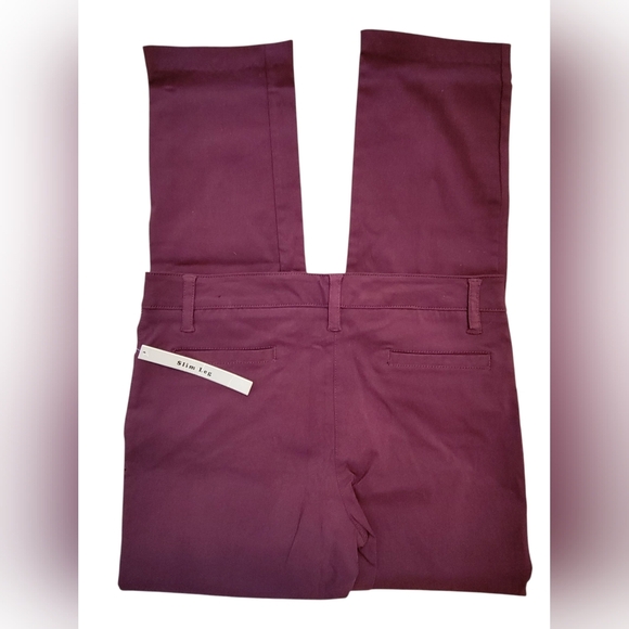 Zac & Rachel Wine Slim LegSize 8 Slacks Pants Classic Office Work Causual - Picture 2 of 4